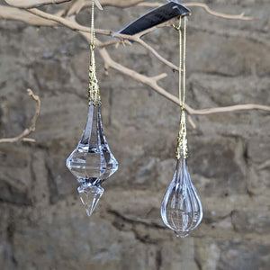 Crystal Drops with Gold Tops Decorations