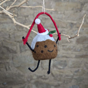 Wool Christmas Pudding Man with Skipping Rope
