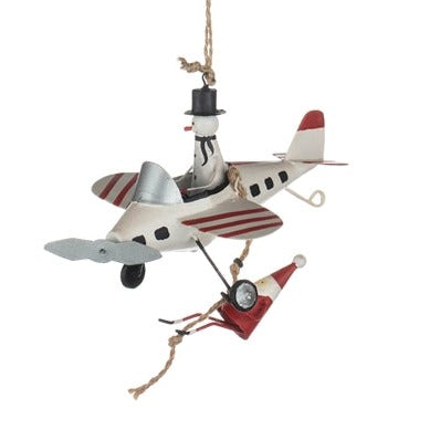 Aeroplane with hanging Santa