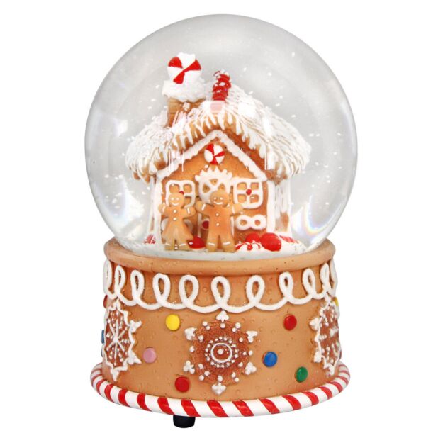 Musical Snow Globe - Gingerbread House