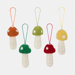 Load image into Gallery viewer, Set of 5 Felt Mushroom Decorations,

