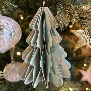 Mint Paper Tree with Glitter Edges