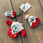 Load image into Gallery viewer, Set of 3 Knitted Winter Woolies Red
