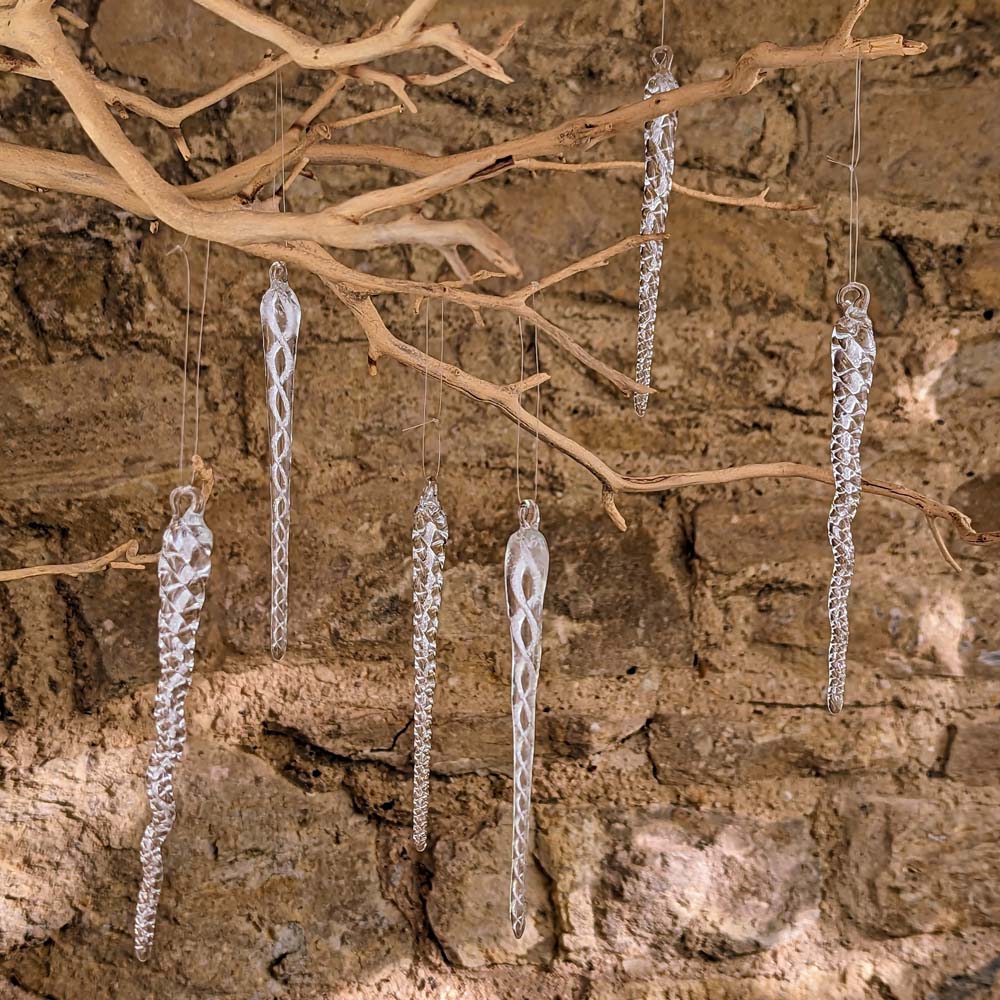 Clear Glass Icicle (Box/6)