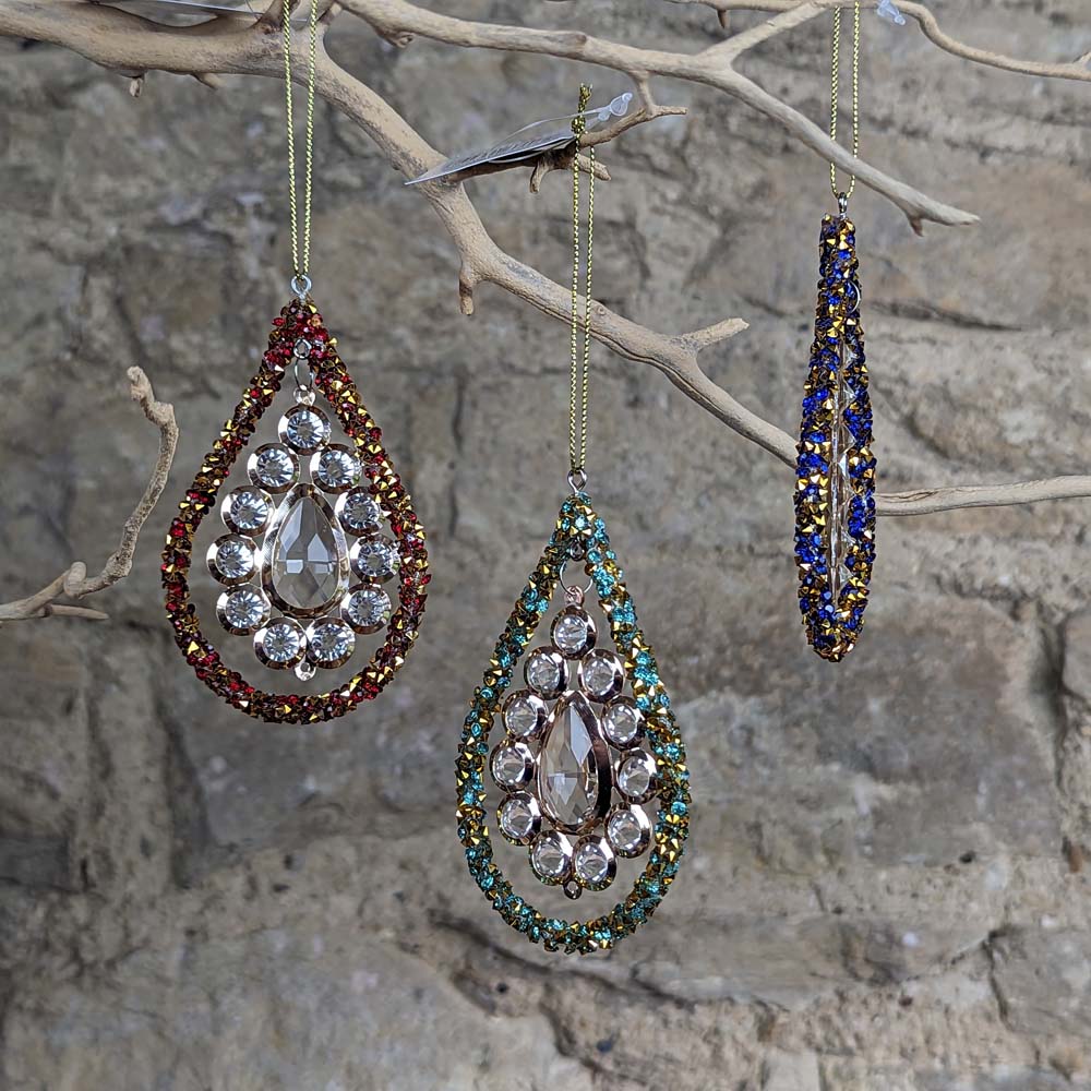 Metal Diamante Jewel Pendant Drop