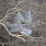 Load image into Gallery viewer, Sheer Gold Fabric Poinsettia Clip
