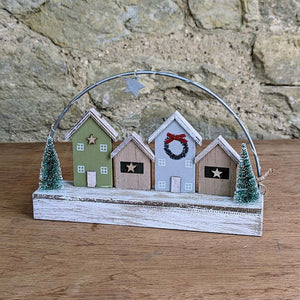 Pretty little Christmas Street,with wire handle and LED battery lights