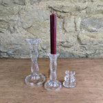 Load image into Gallery viewer, Clear Glass Moulded Candlestick, Sml
