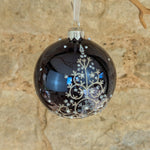 Load image into Gallery viewer, Navy Blue or Silver Glass Bauble with Glittery Curl Tree
