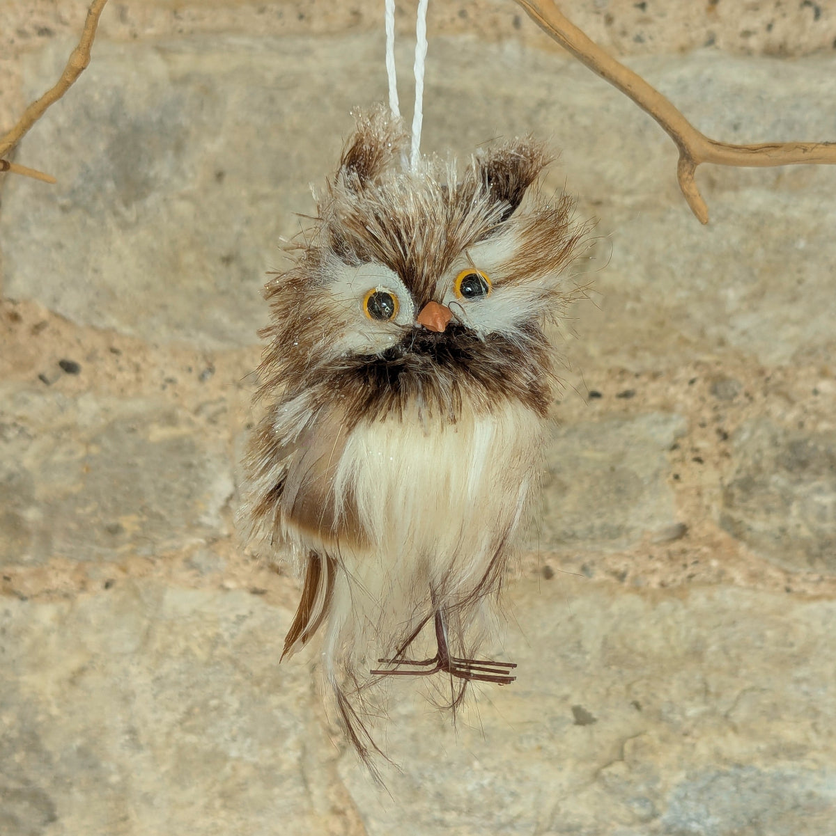 Fluffy Feather Owl Decoration