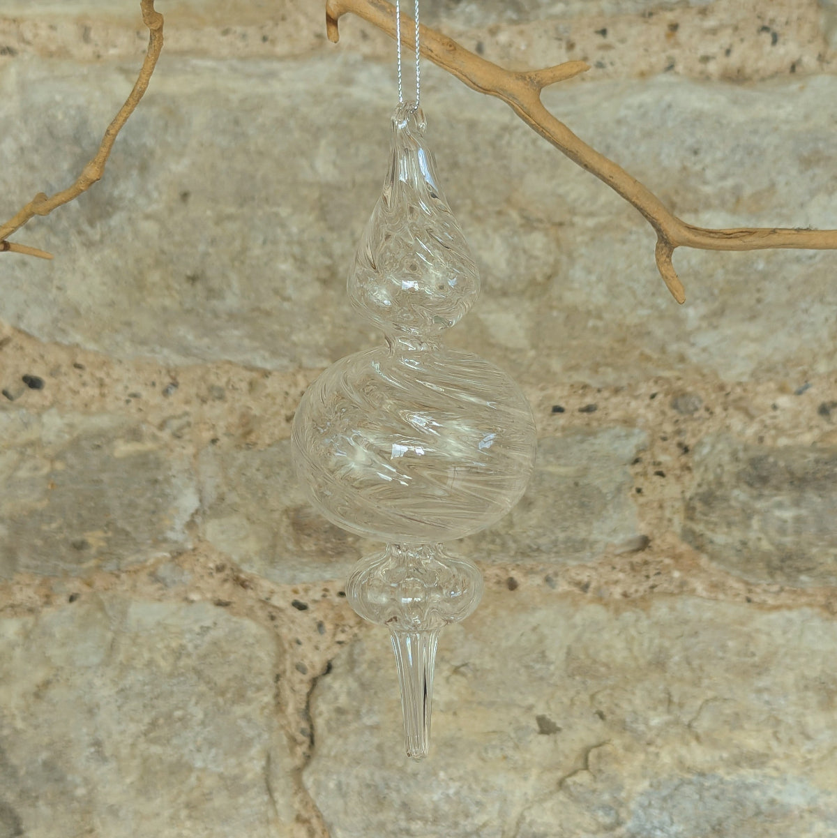 Clear Glass Finial Drop