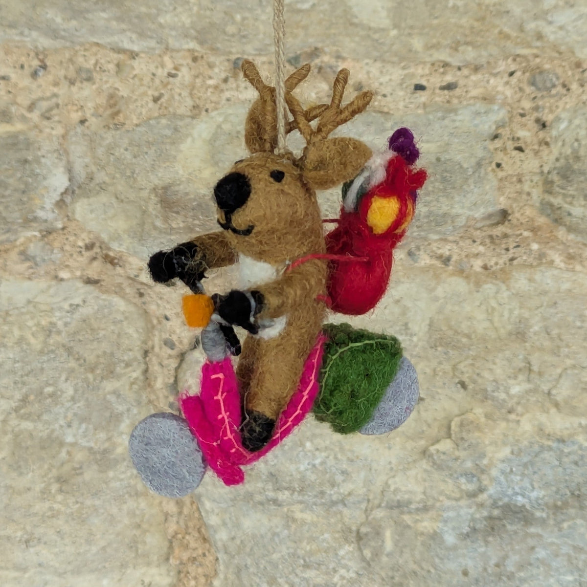 Handmade Felt Comet the Reindeer