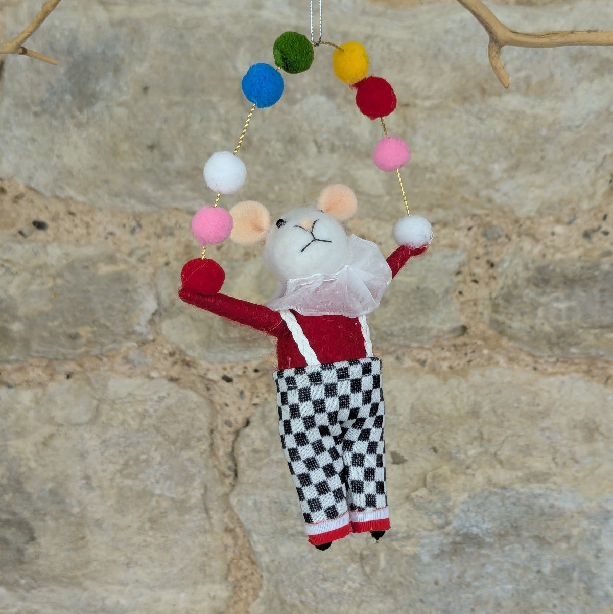 White Felt Juggling Mouse