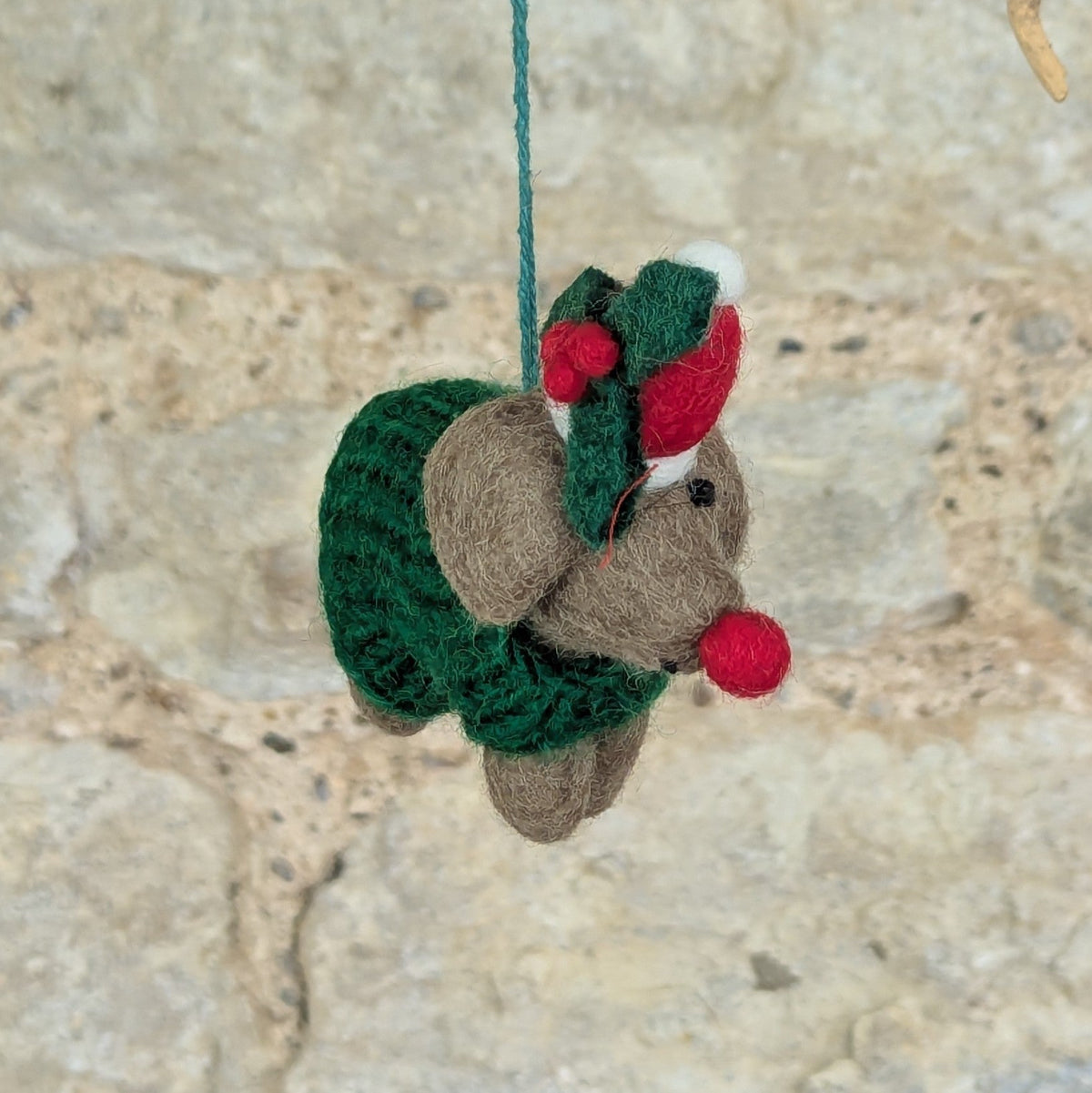 Handmade Felt Rudolph Dachshund Dog