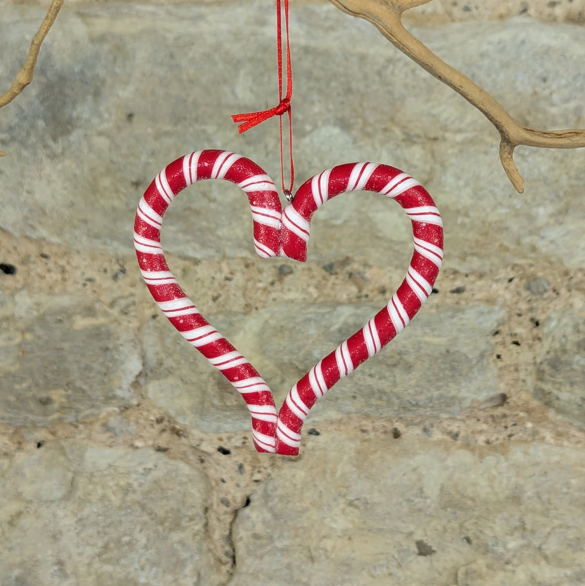 Acrylic Candy Cane Heart Decoration