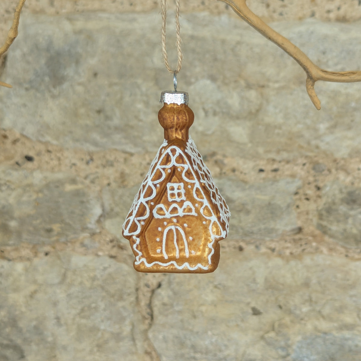 Glass Gingerbread House Decoration