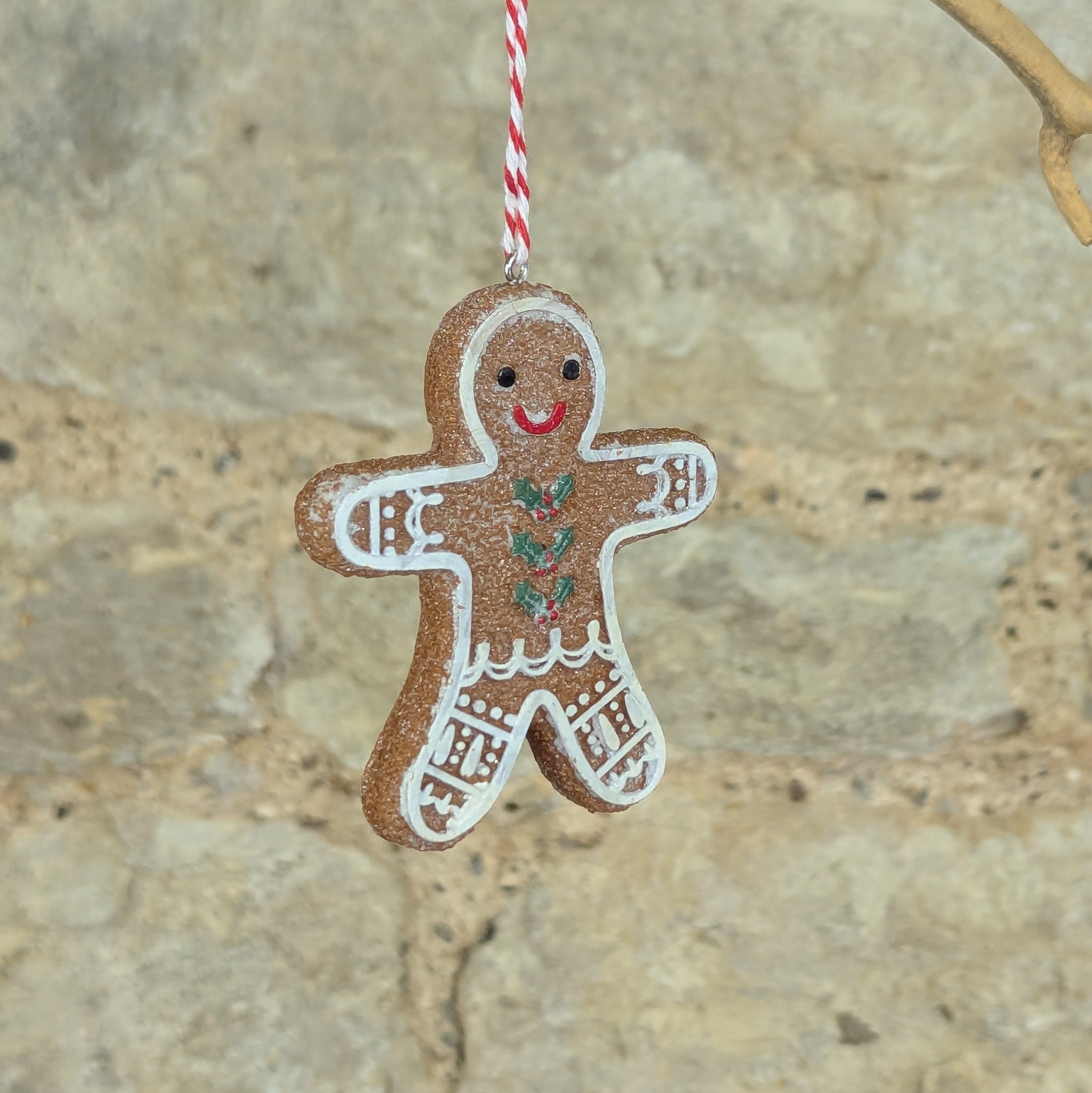 Gingerbread Man with Holly Decoration