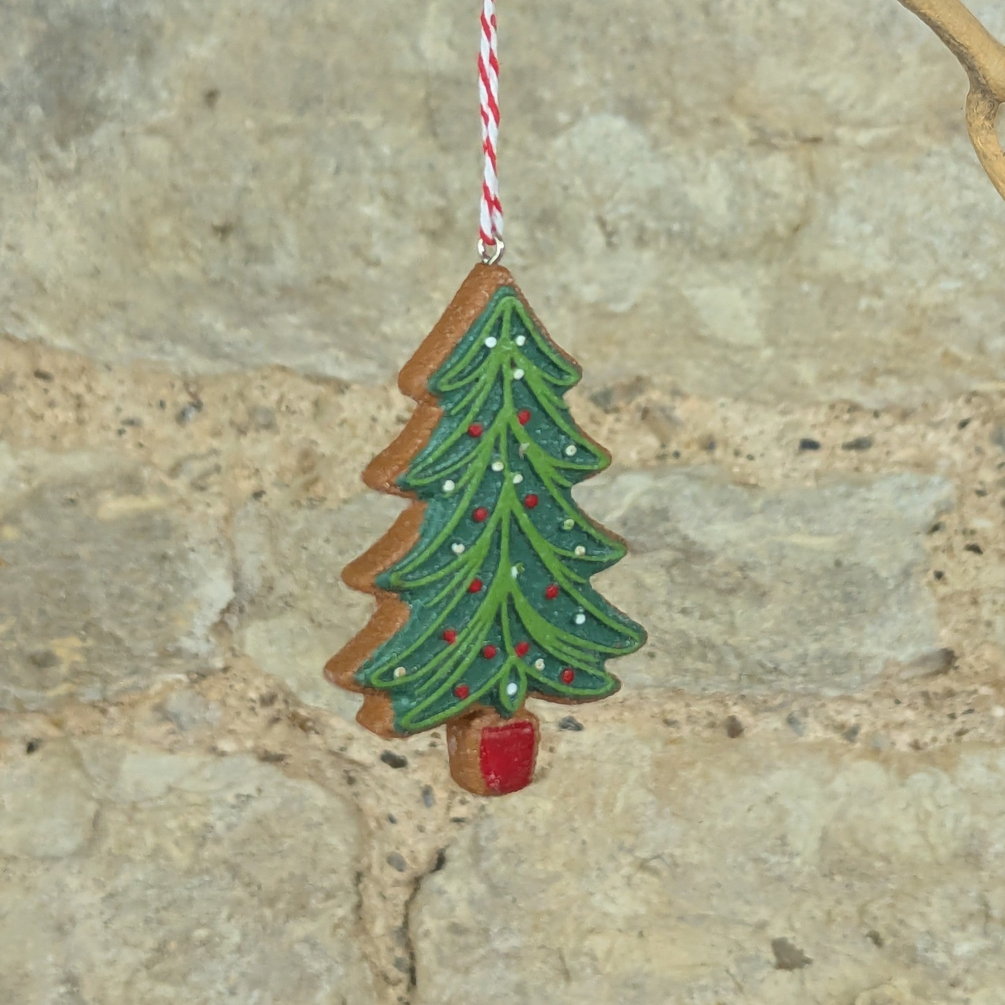 Resin Gingerbread Green Tree Decoration
