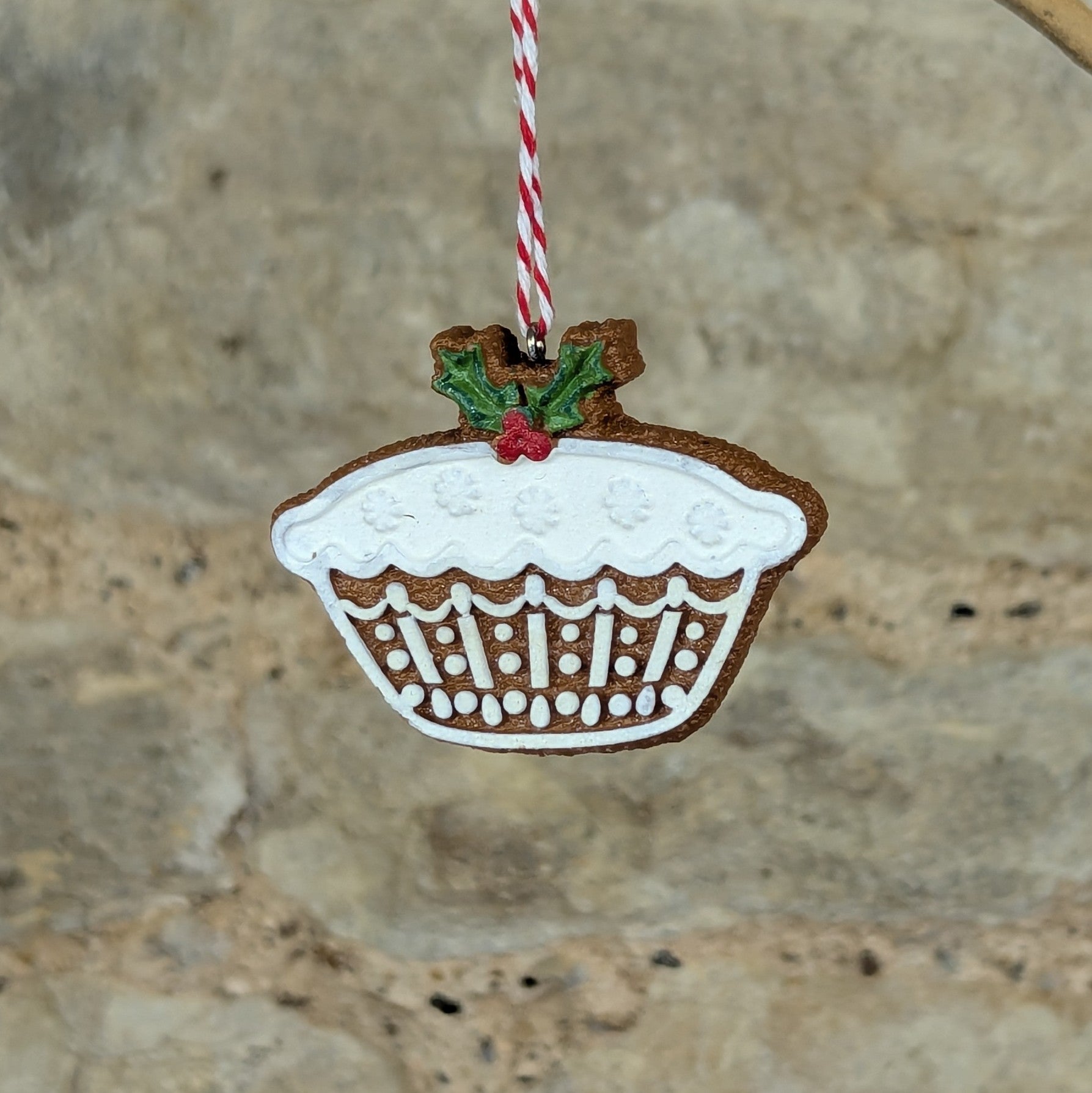 Gingerbread Mince Pie with Holly Decoration