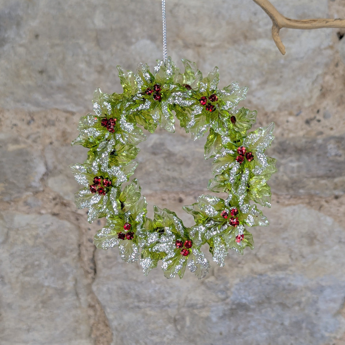 Acrylic Holly Wreath Decoration