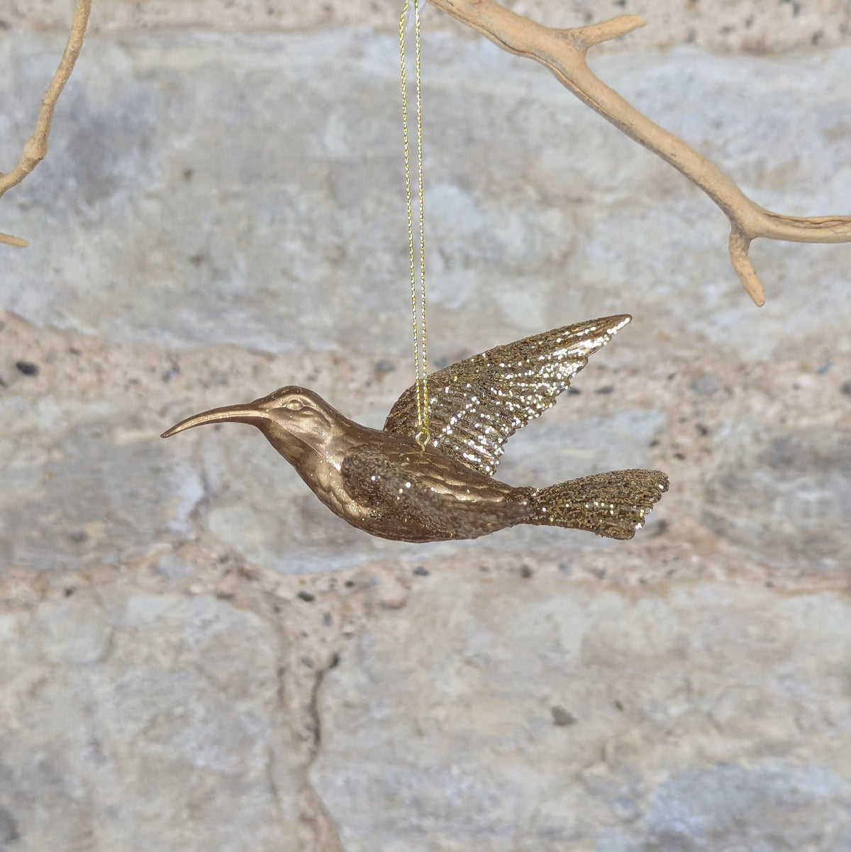 Gold Sparkling Hummingbird