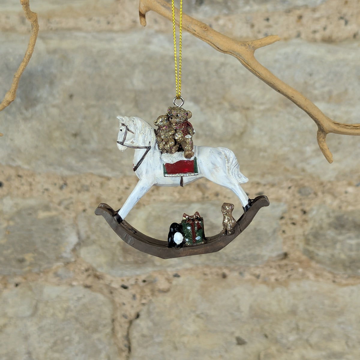 Teddy on Rocking Horse Decoration