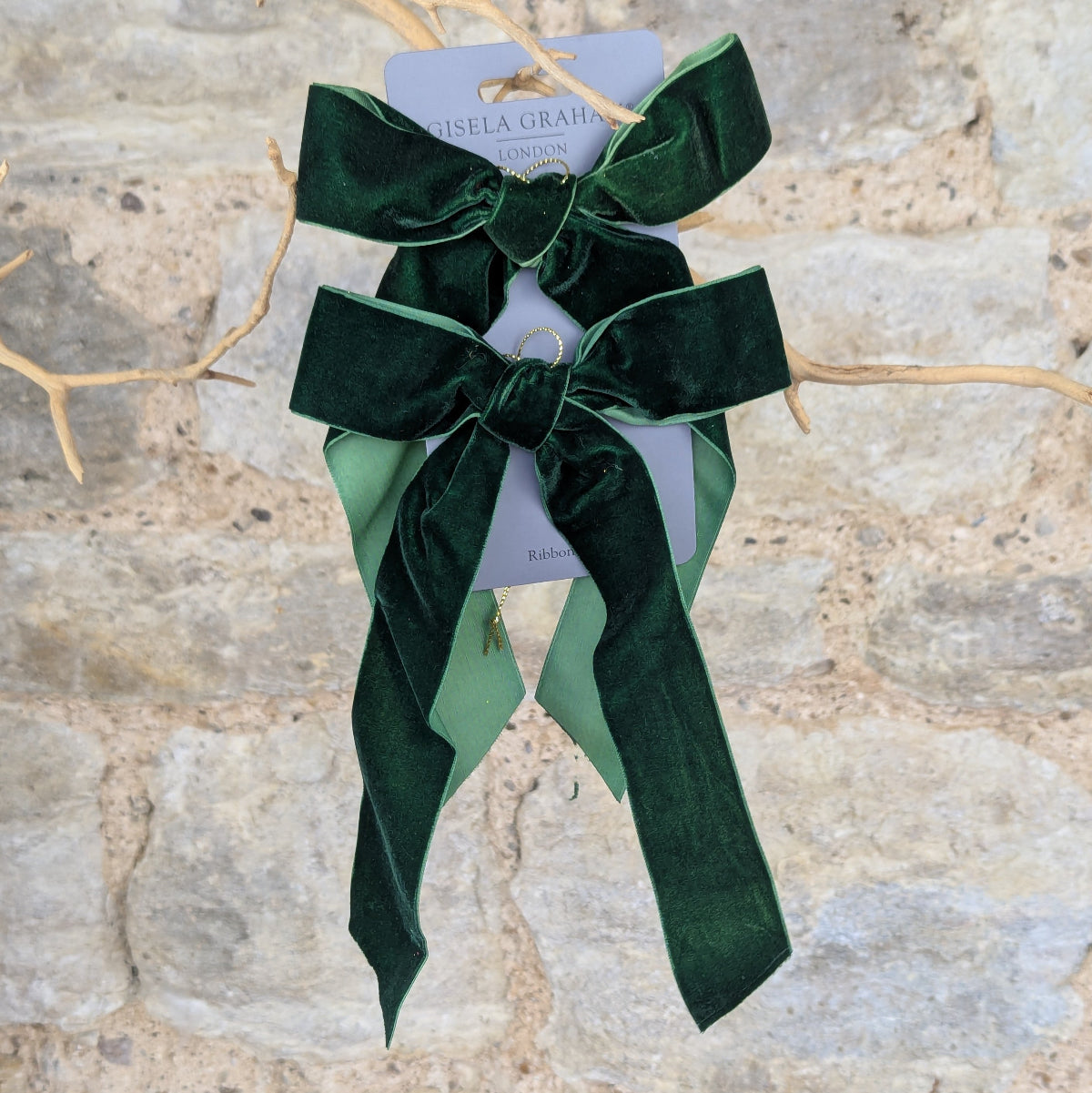 Dark Green Velvet Bow
