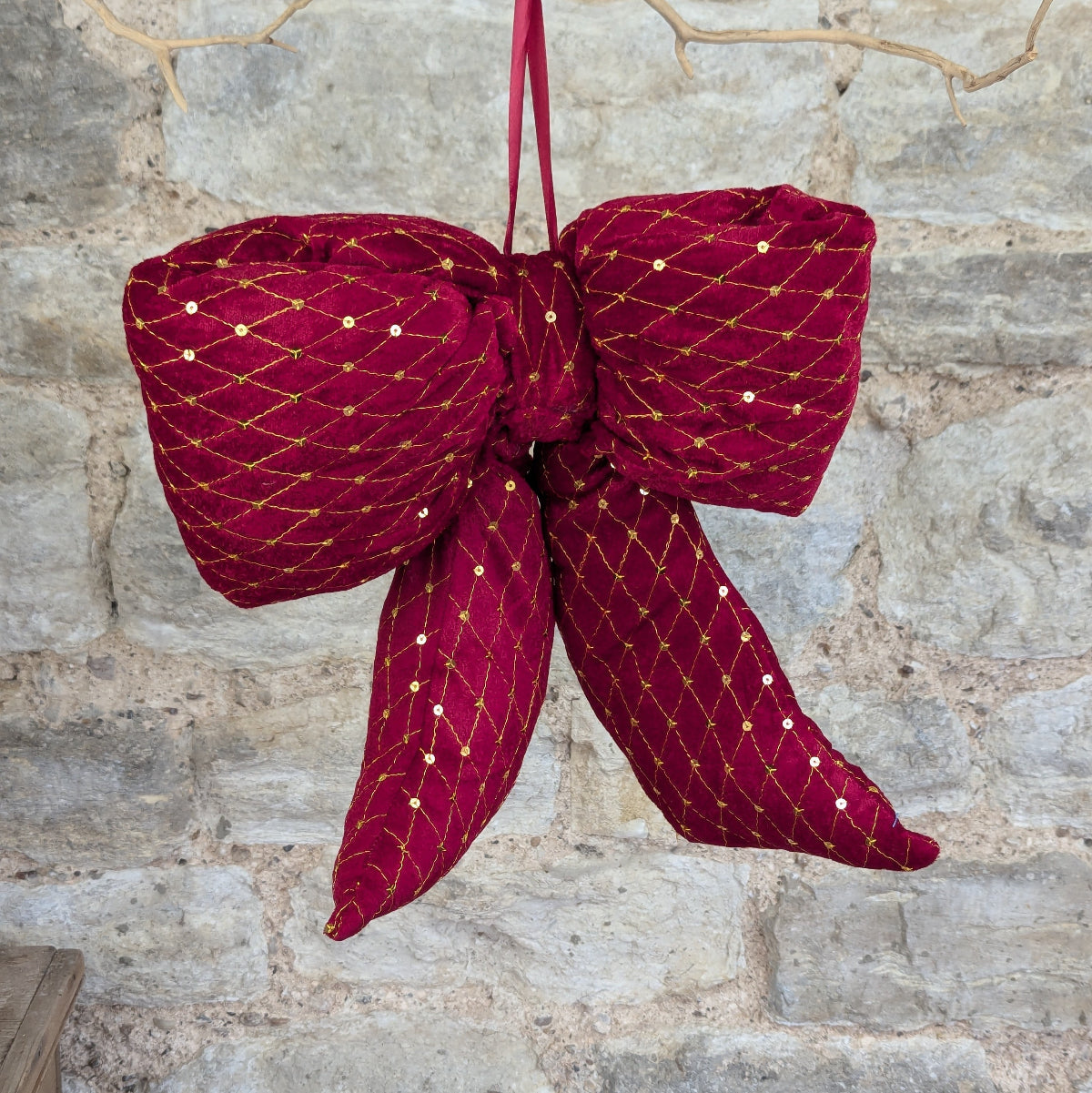 Large Red and Gold Bow