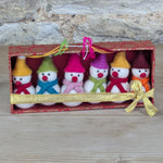 Load image into Gallery viewer, Set of 6 mini hanging snowmen
