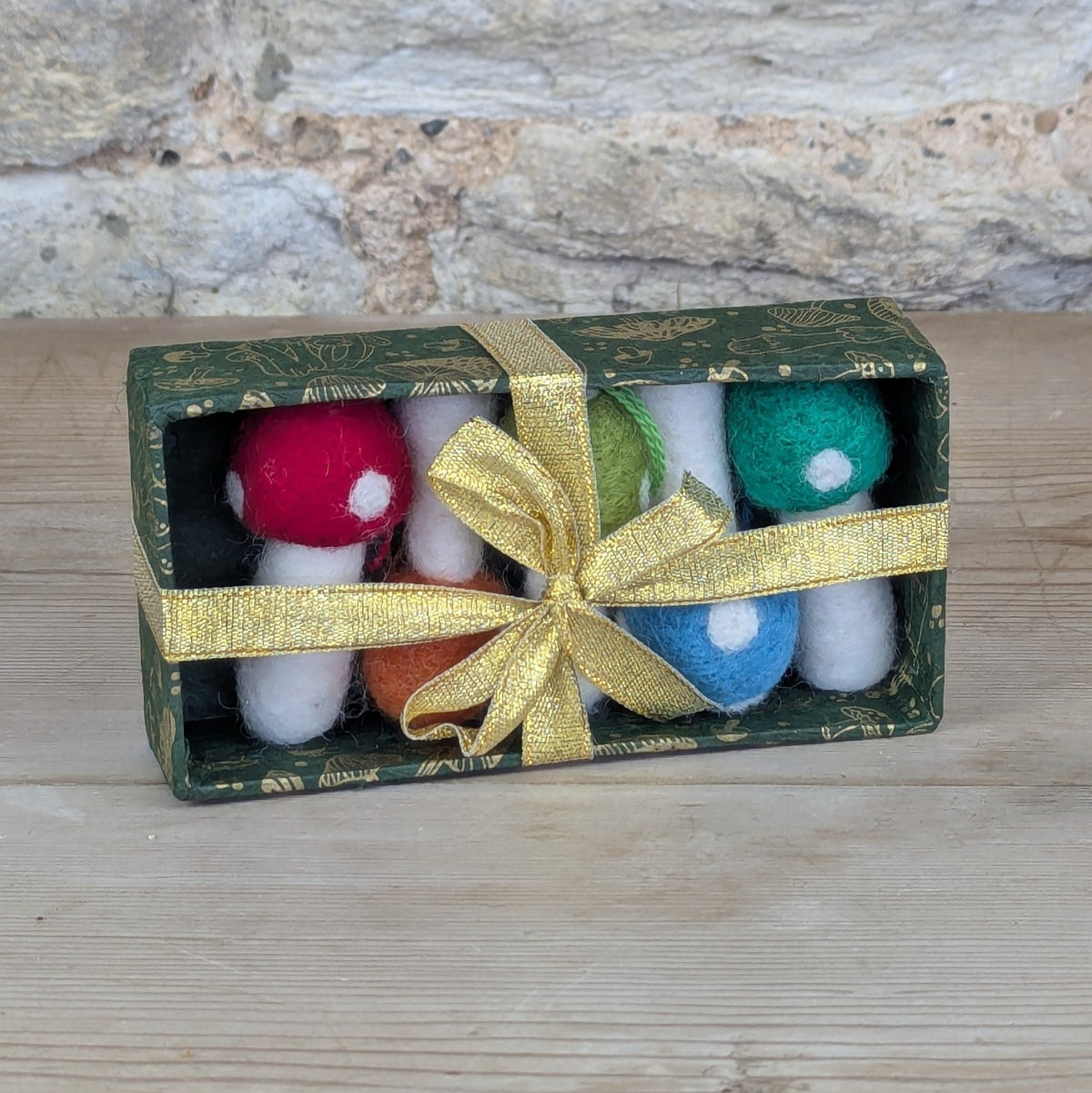 Set of 5 Felt Mushroom Decorations,