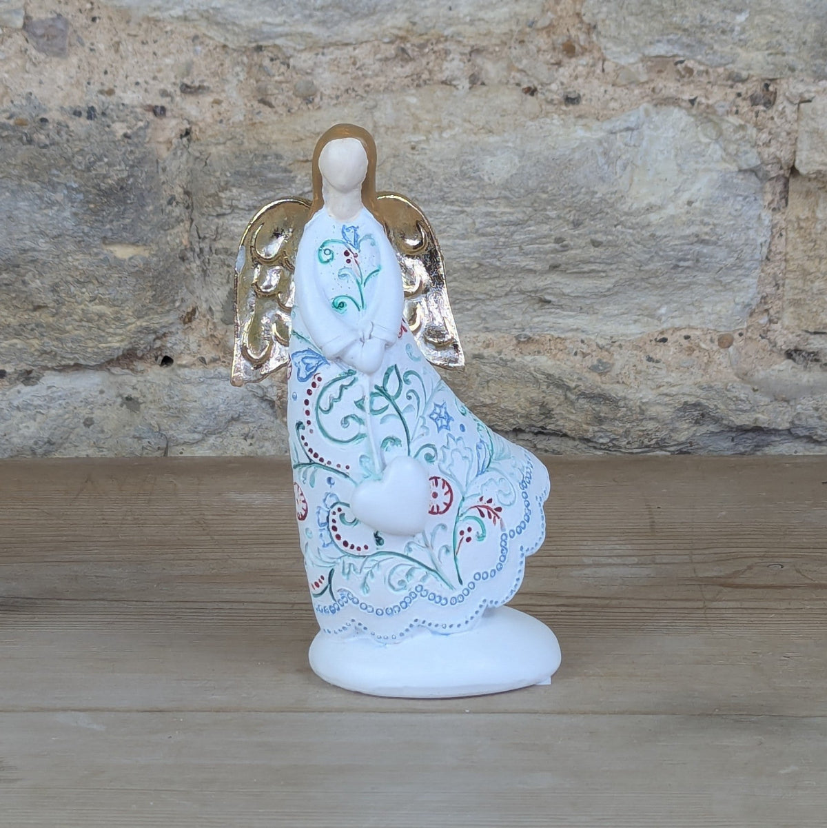 Angel With Heart & Gold Wings