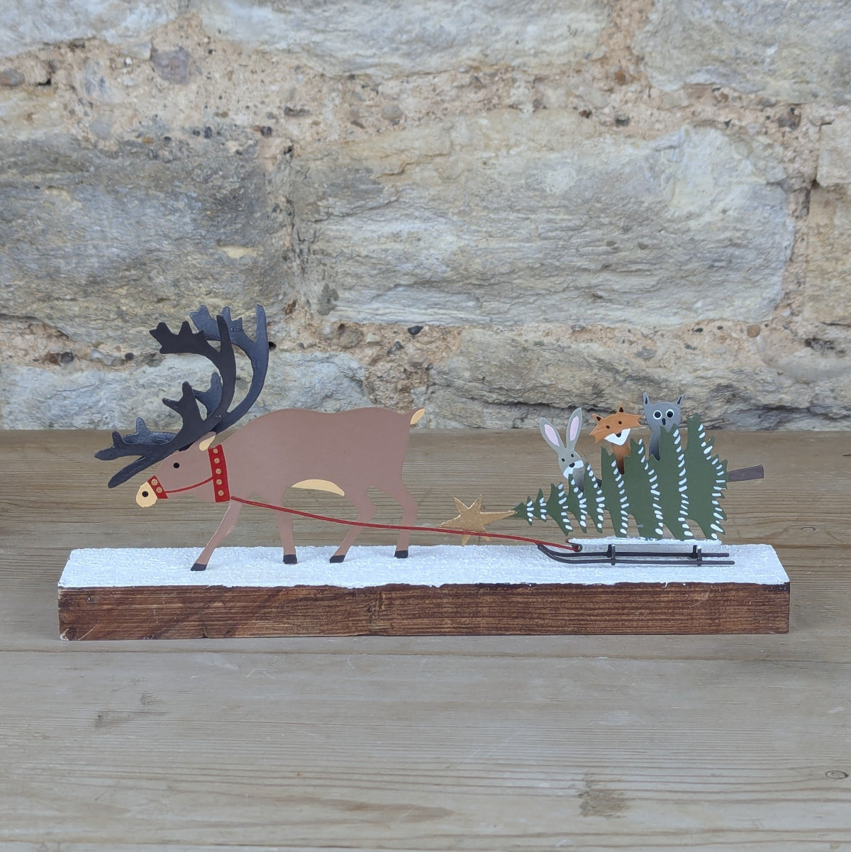 Reindeer Pulling Christmas Tree