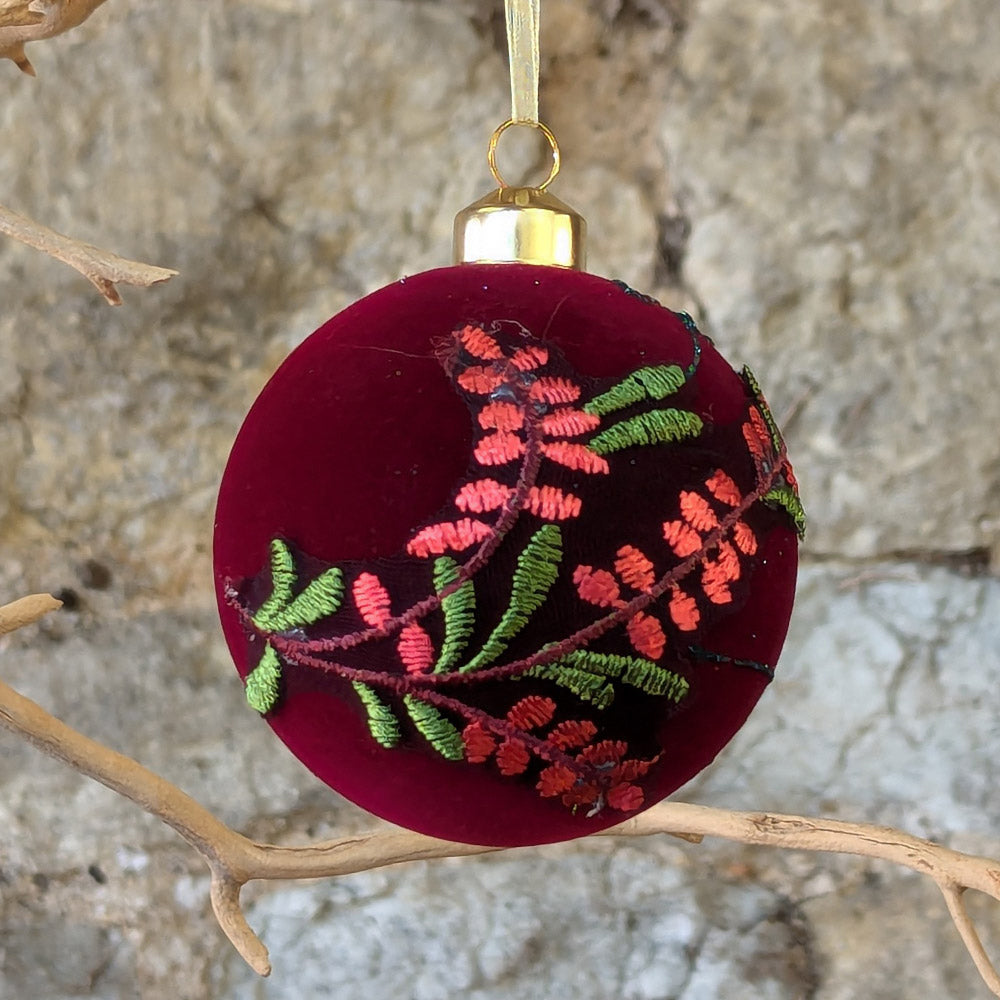 Glass Velvet Bauble