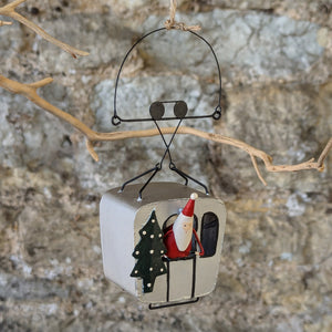 Santa in silver cable car