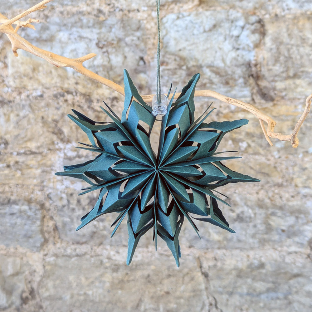 Green Paper Snowflake Dec, Sml