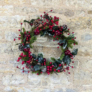 Fir Wreath with Berry, Apple and Nuts