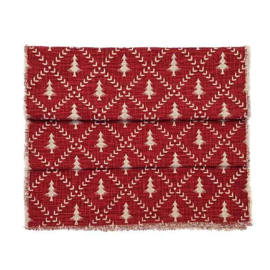 Tree trellis runner red 40x180cm