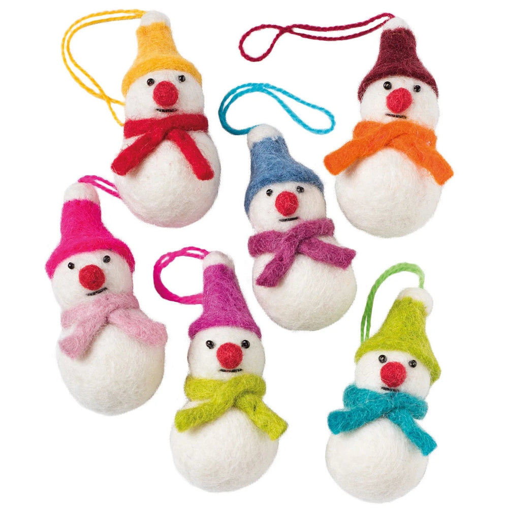 Set of 6 mini hanging snowmen