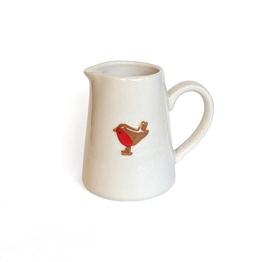Stoneware mini Jug with Robin